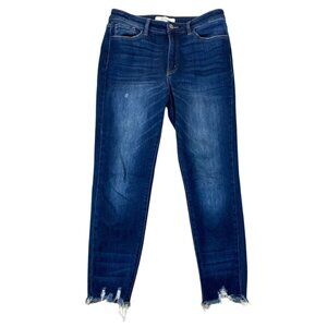 KanCan Signature Womens Jeans Size 29 Distressed Hem Skinny Casual Blue Denim